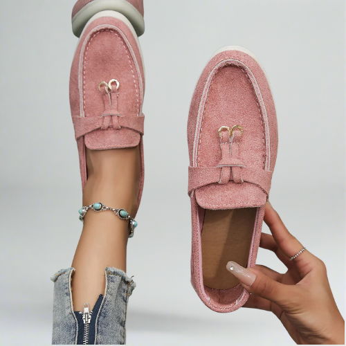 Casual flat loafer lightweight suedé shoes for woman