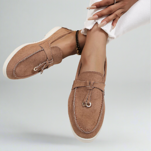 Casual flat loafer lightweight suedé shoes for woman