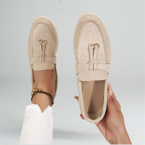 Casual flat loafer lightweight suedé shoes for woman