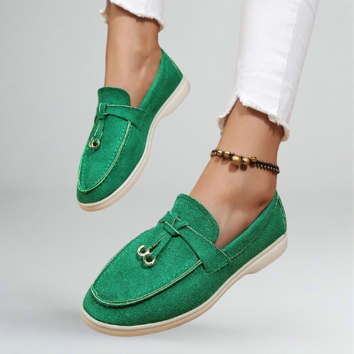 Casual flat loafer lightweight suedé shoes for woman