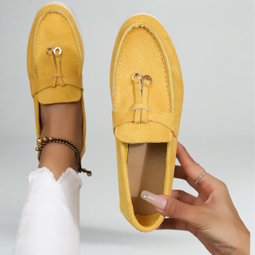 Casual flat loafer lightweight suedé shoes for woman