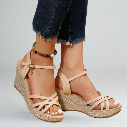 Chic summer heel wedge sandals