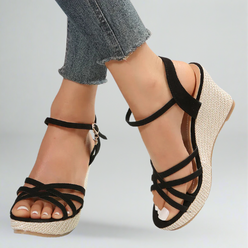 Chic summer heel wedge sandals