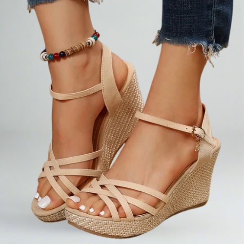 Chic summer heel wedge sandals