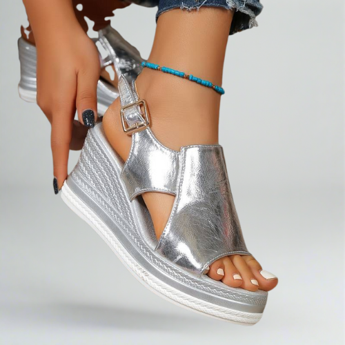 Stylish summer platform s0andals with elevated design