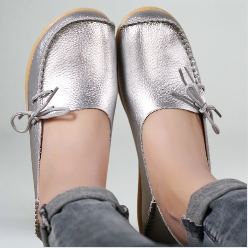 Authentic leather oxford moccasins for women - chic flat shoes