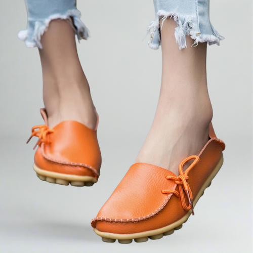 Authentic leather oxford moccasins for women - chic flat shoes