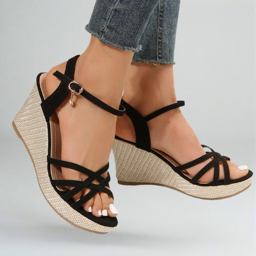 Chic summer heel wedge sandals