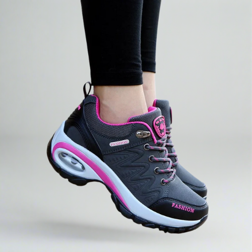 Ladies' shoes with enhanced shock absorption and air cushioning for optimal comfort